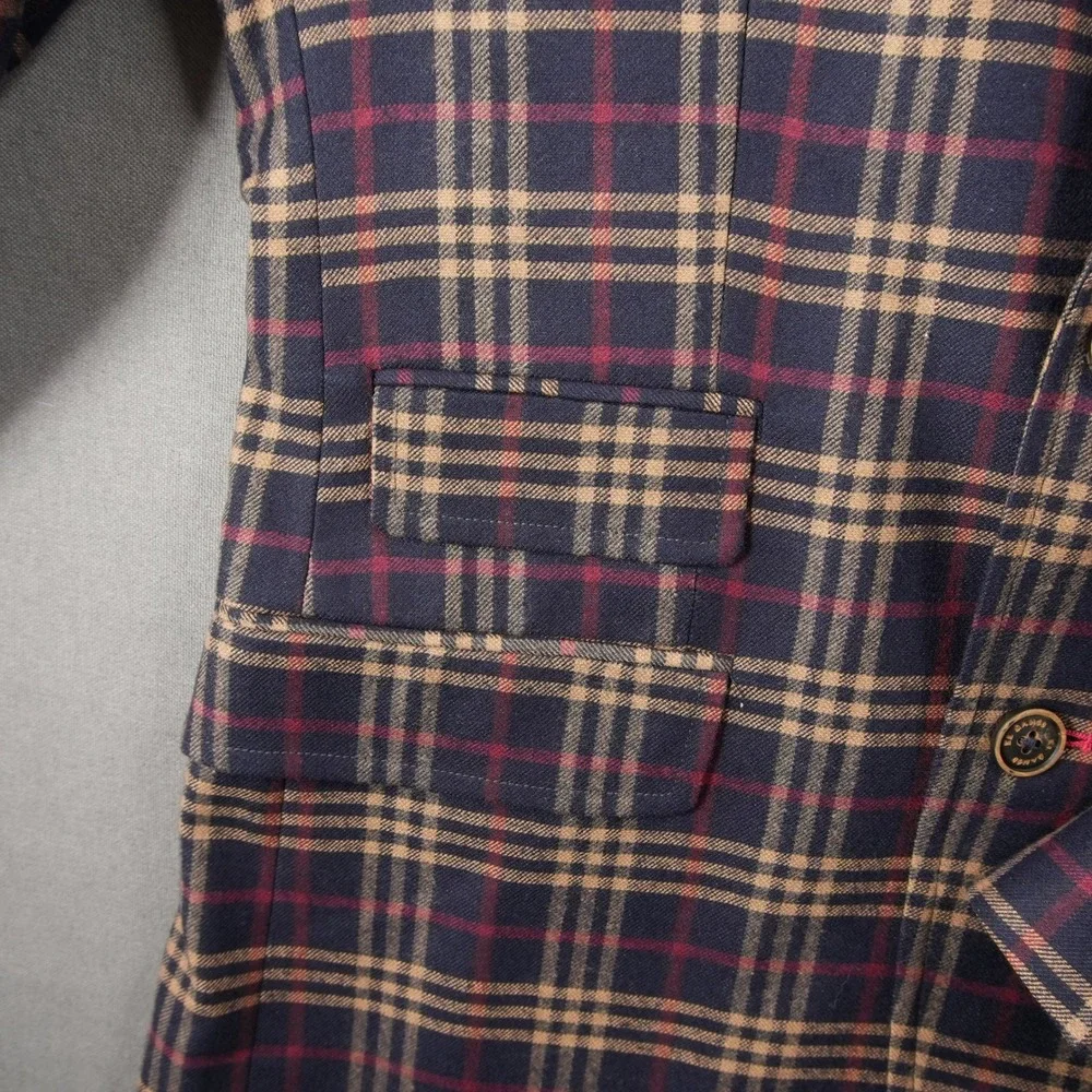 Collegiate Italian Elbow Patch Plaid El Ganso Subalpino Men Blazer Jacket EUR 46